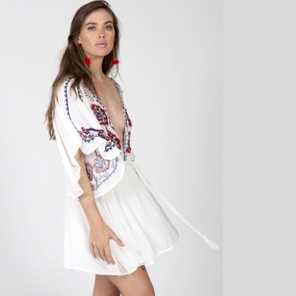 🎉HP🎉 Free People White Cora Embroidery Dress - Picture 2 of 4